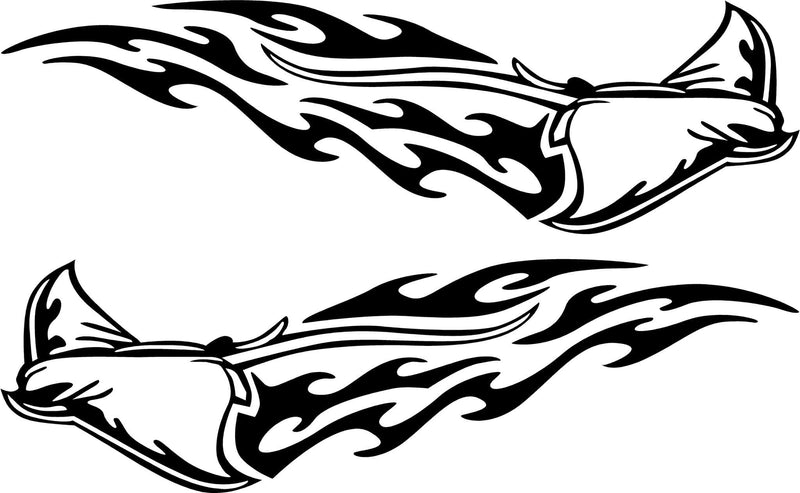 stingray flames vinyl decals kit for boats
